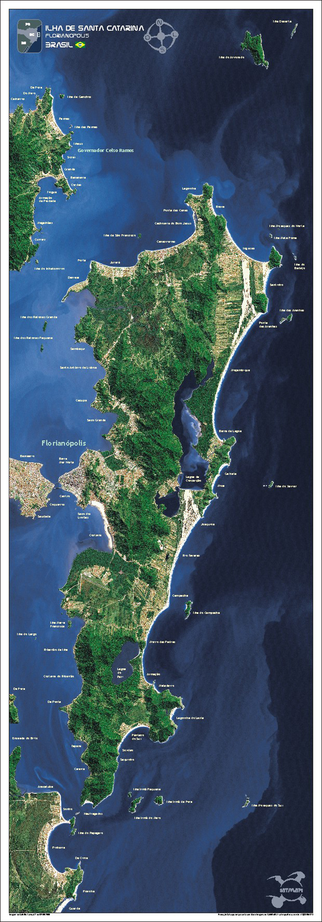 Poster Florianopolis - Imagem de satelite LandSat 7